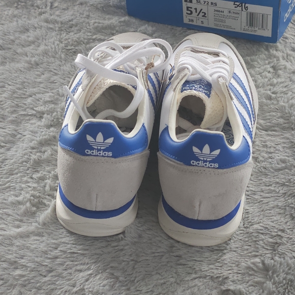 Adidas Kids White and Blue Sneakers - Picture 5 of 10